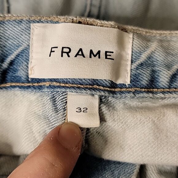 Frame Denim Blue Straight Leg Jeans with High Waist - Picture 4 of 6